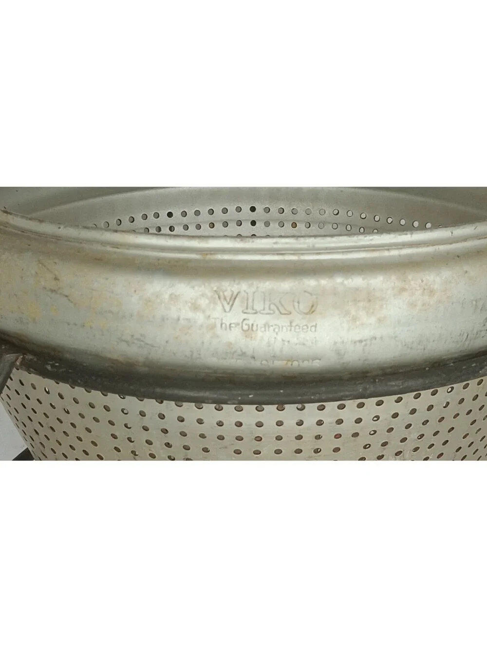 Vintage VIKO  Aluminum Cone Colander Sieve  w/Steel Rack and Pestle Canning